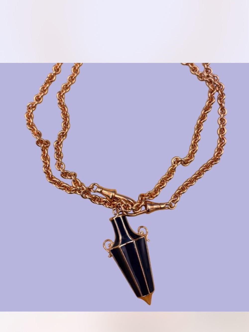 BANGLA BEGUM Lovers Necklace with Dark Blue Charm
